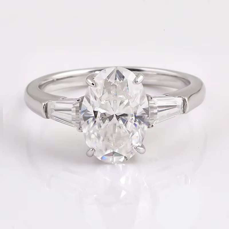 Hot Sale Fashion Customized Moissanite Diamond Handmade Crushed Ice Moissanite 925 Ring for Women