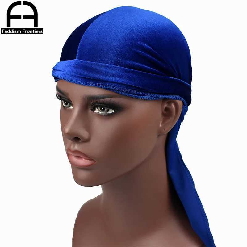High Quality Mens Velvet Durags Bandana Turban Hat Wigs Doo Men Durag Biker Headwear Headband Pirate Hat Hair Accessories M250623