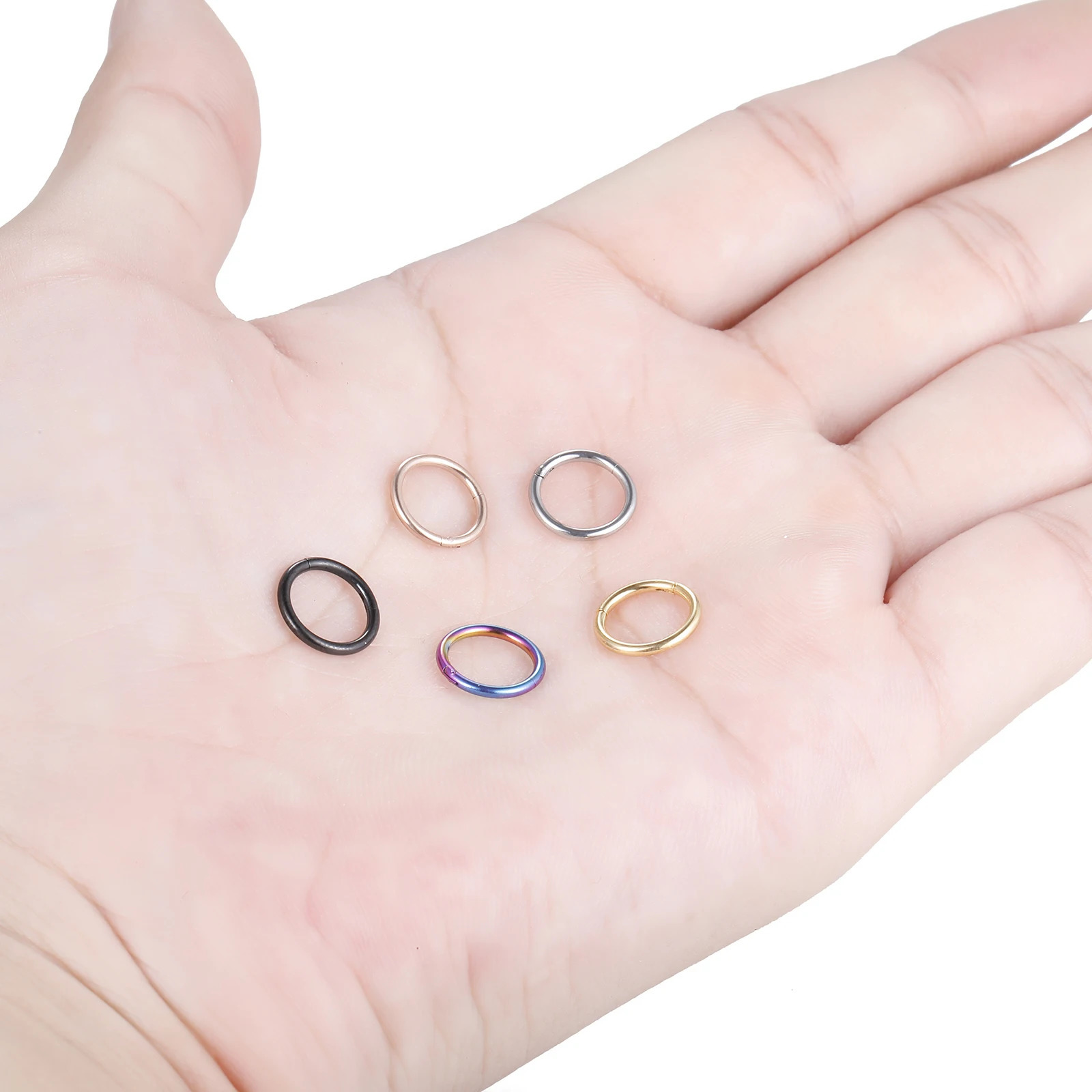 1PC Steel Hinged Segment Nose Ring Piercing Punk Lip Hoop Septum Eyebrow Cartilage Ear Helix Body Jewelry 250613