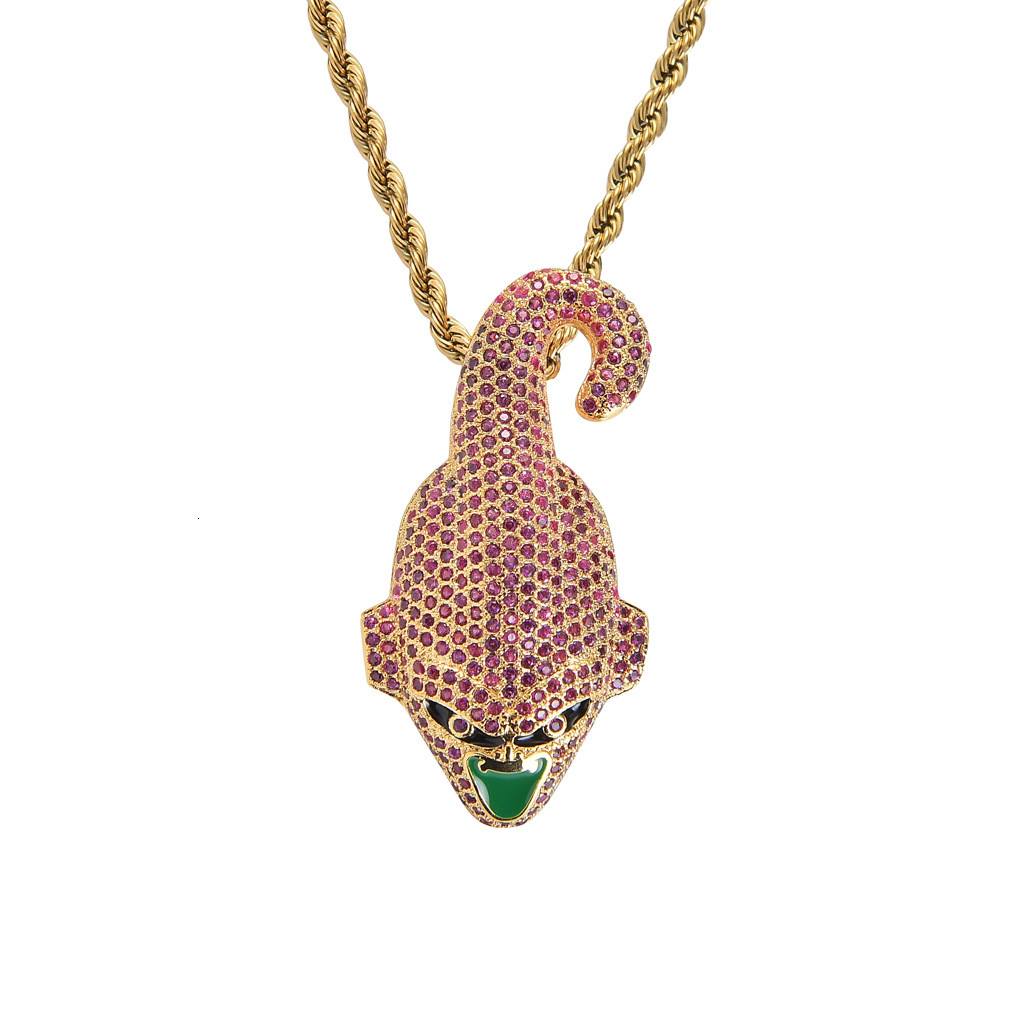 Hip Hop Moissanite Accessory Buu Head Pendant Trendy Brand Hiphop Full Diamond Colorful Pendant Pass the diamond tester
