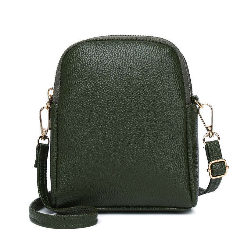 New Small Round Light Luxury Style Texture Lychee Pattern Shoulder Crossbody Bag, Women's Phone Bag