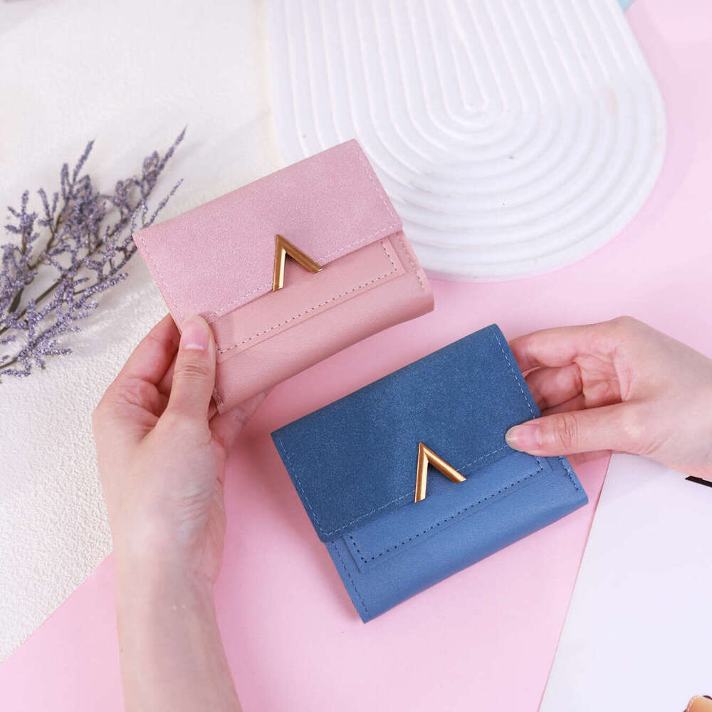 Hot Selling Korean Style New 70% off Women's Short Matte PU Leather Thin Card Holder Student Wallet