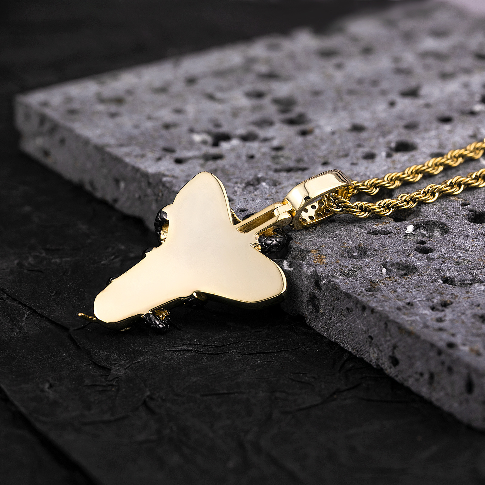 Luxury Moissanite Hip Hop Black Mamba Cone Cross Pendant Diamond Inlaid Unisex Streetwear Statement Necklace Pass the diamond tester