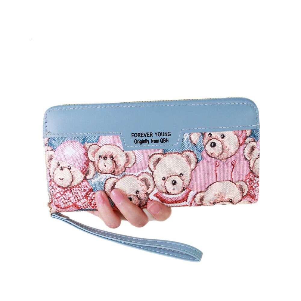New Women's Long Wallet Korean Version Cartoon Bear Cute Large Capacity Handheld Coin Purse Card Holder