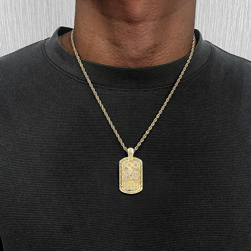 Moissanite Jewelry English Letter Diamond Inlaid Pendant Unique Necklace Hip Hop Niche Light Luxury Elegant