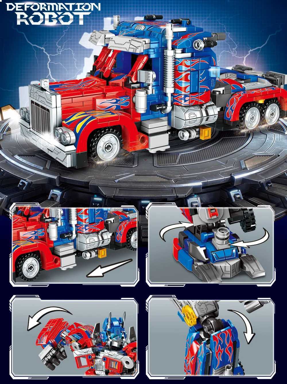 New 2 in 1 Deformation Robot Mecha Building Blocks Sets Bricks kit Transform Birthday Toys Kids Children Gifts for Boys C251203