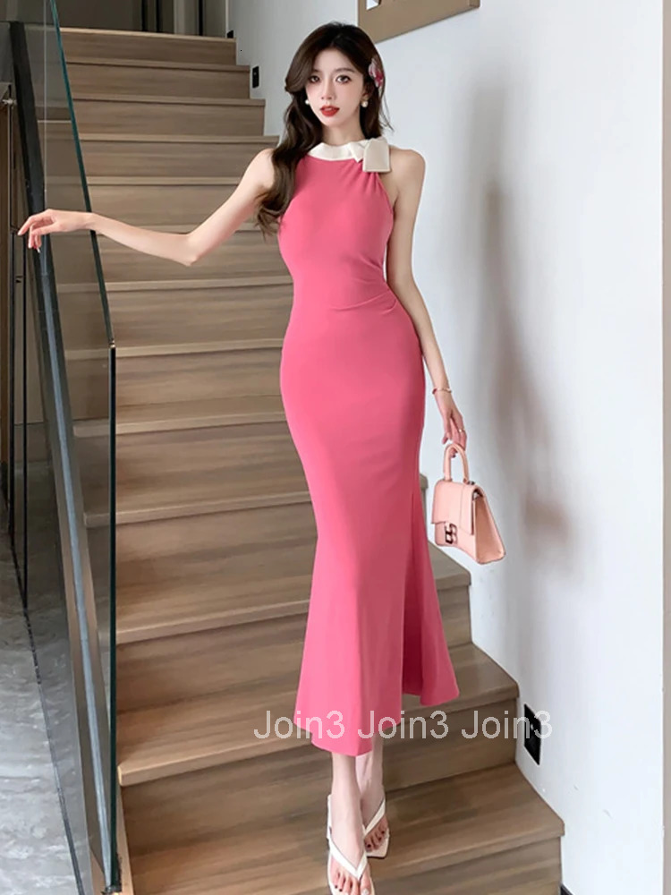 Women Clothes Sweet Sexy Sleeveless Skinny Fishtail Dress Elegant Fashion Evening Party Prom Vestidos Robe Vacation Casual New