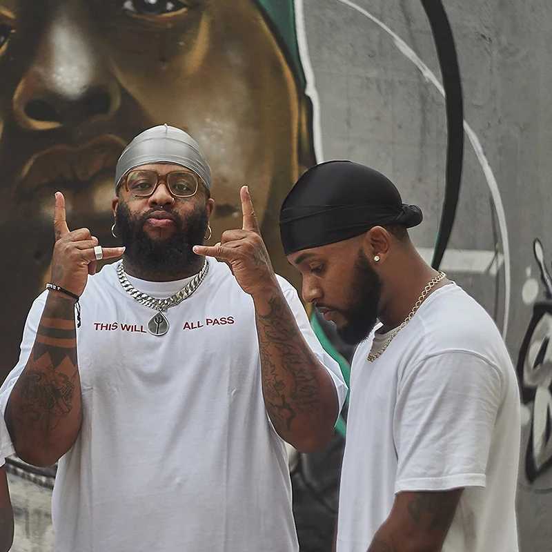 Long Tail Unisex Adult Satin Doo Rag Durag Bandanas Cap Pirate Hat Turban Men Hip Hop Headband Biker Headwrap Women Headwear M250622