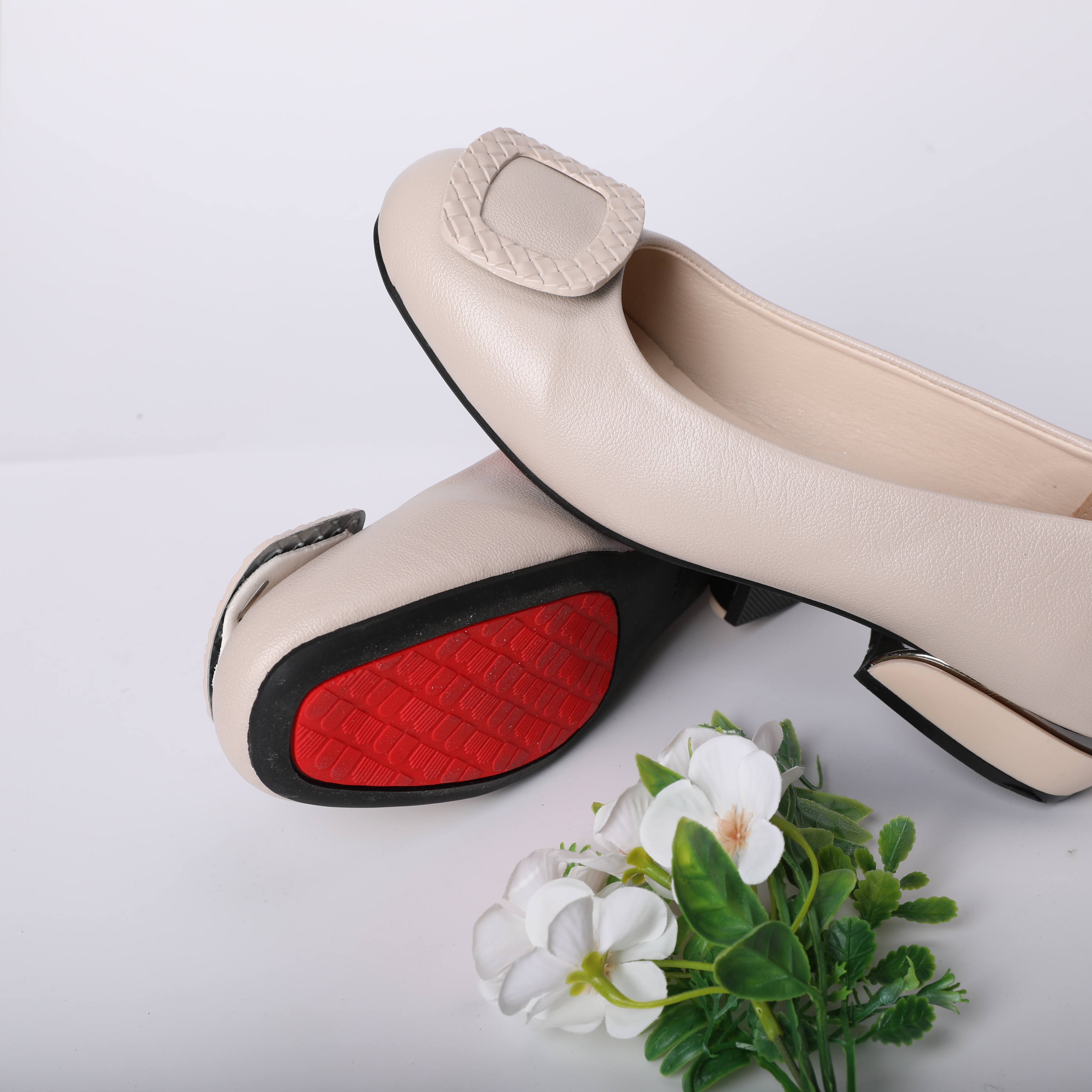 1869-Women's new square toe ballet flats, comfortable and casual one-legged flats, suitable for walking, driving, work, work, formal wear