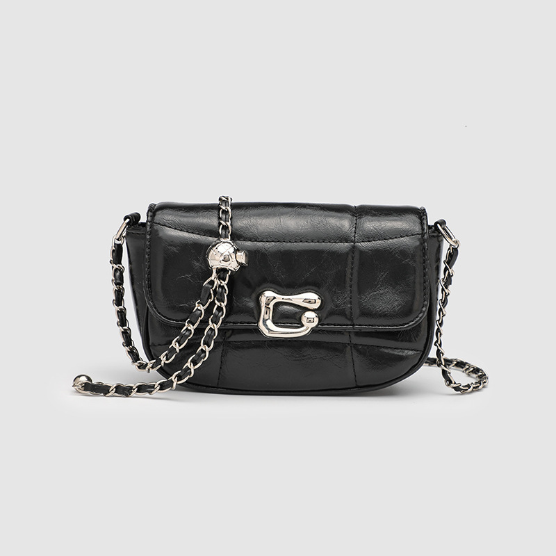 Free shipping designer Korean Style Niche Design Silver High-Quality Texture Chain Bag 2025 Spring New Versatile Commuter Shoulder Bag Crossbody Bag