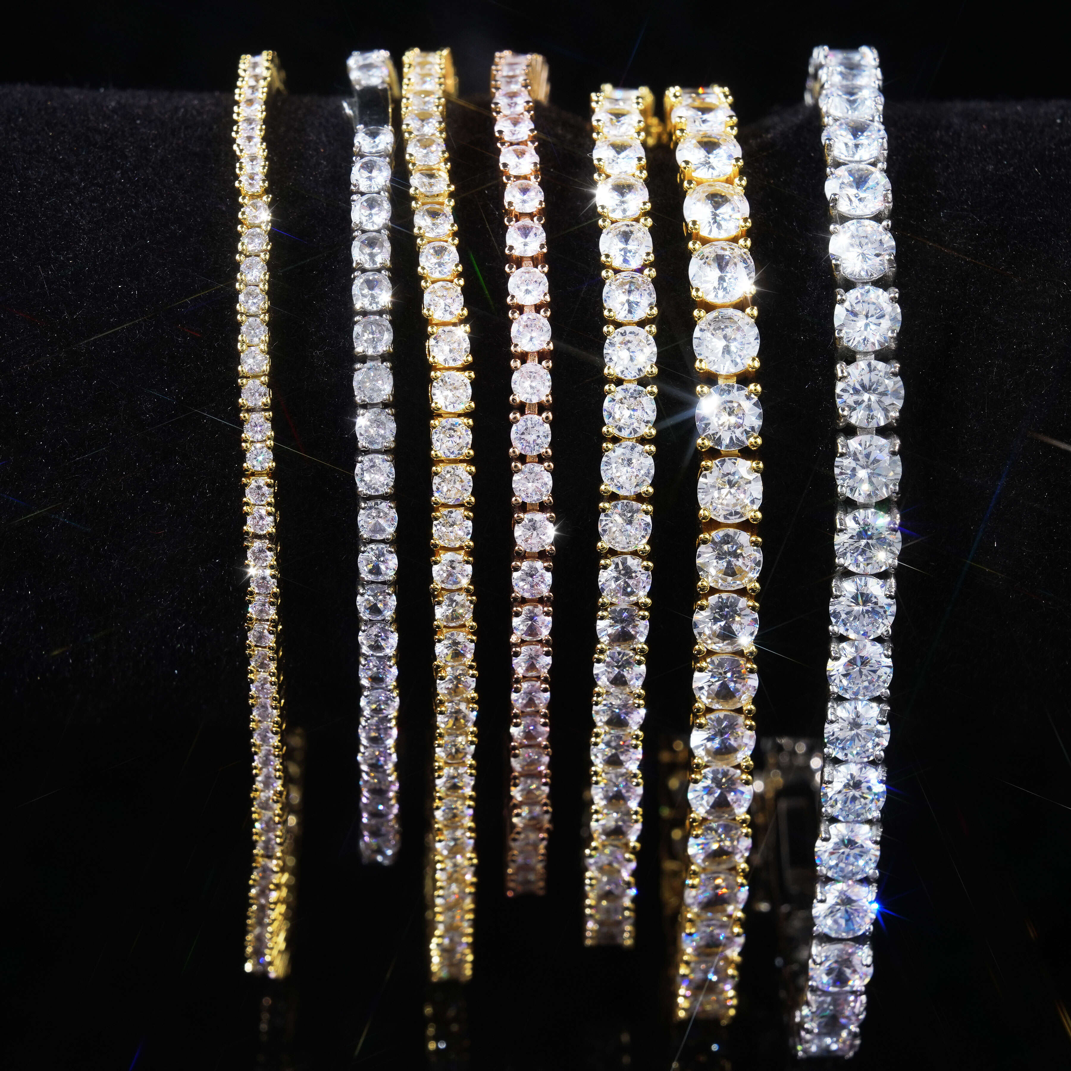 High Quality Full Bling Diamond Luxury 925 Silver Moissanite Tennis Necklaces Jewelry for Men Women