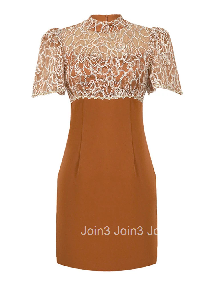 Summer Work Style Formal Pencil Short Dress Women Clothes Elegant Office Commute Chic Retro Puff Sleeve Slim Party Prom Vestidos