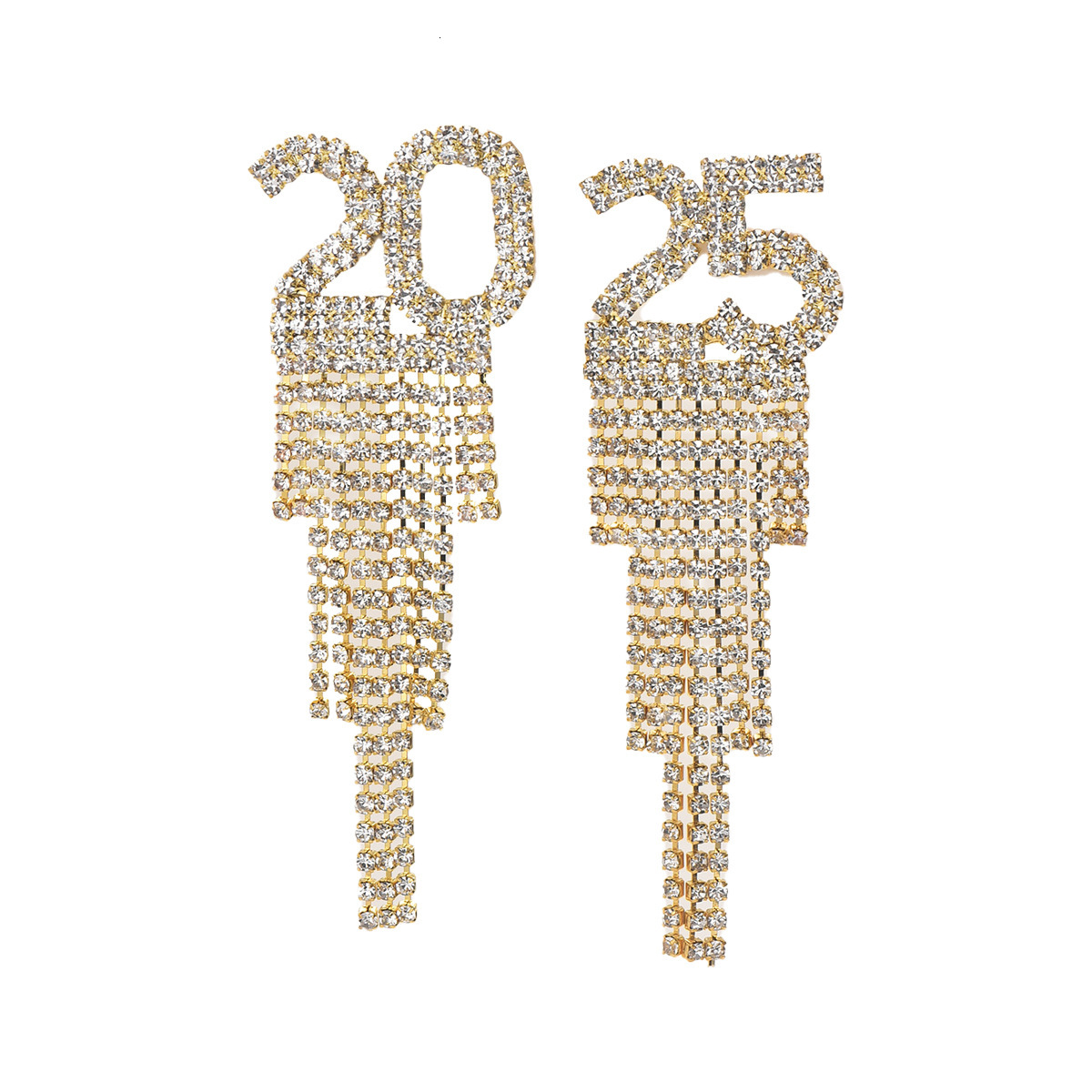 Trendy Women's Fashion Number Design Inlaid Earrings Ear Jewelry