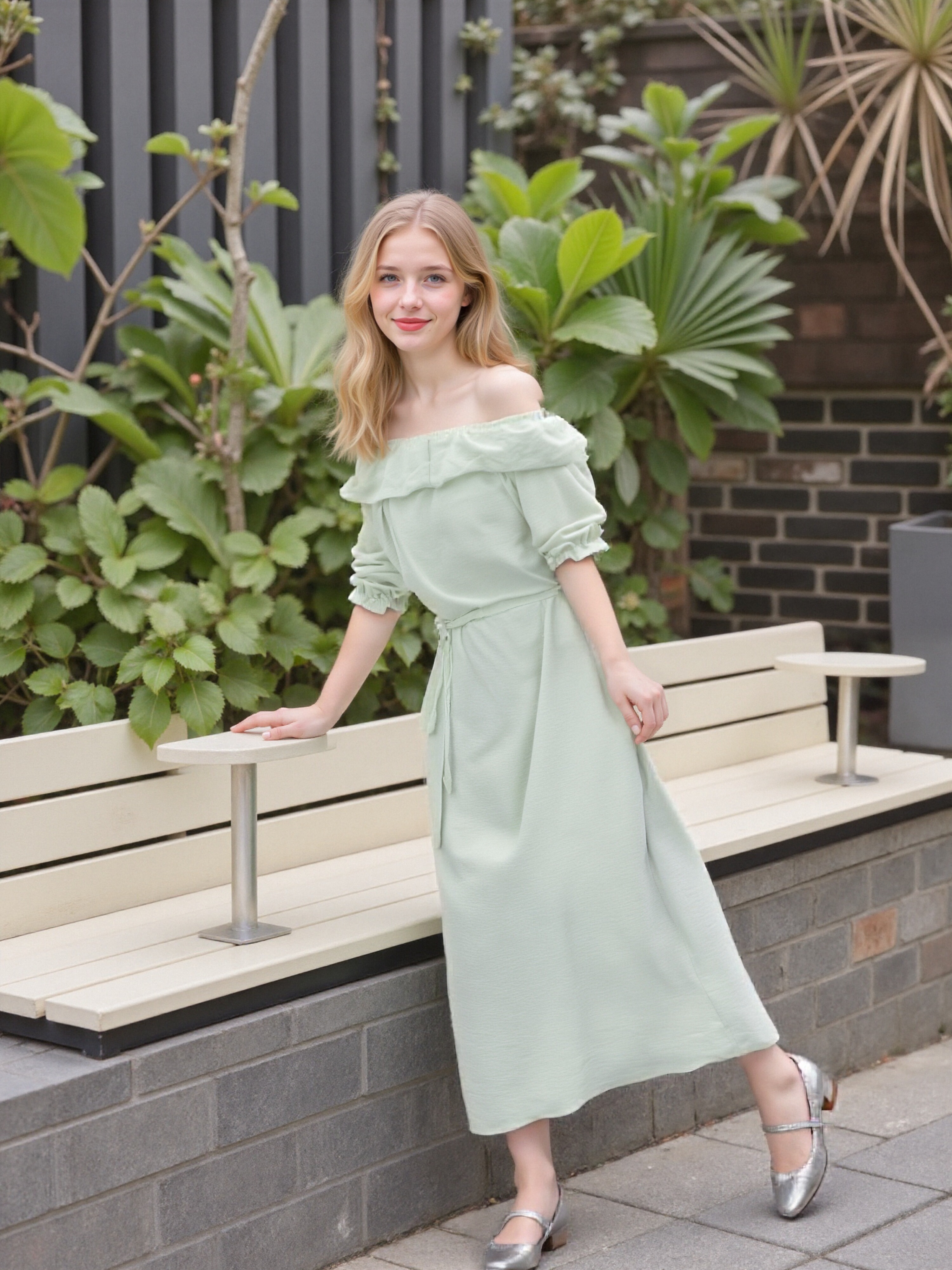 Women's Light Blue Cotton Shirt Dress with Belted Waist
