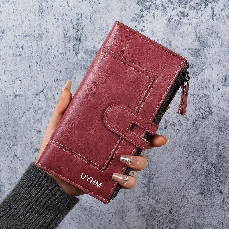 2024 New Women's Long Wallet Fashion Phone Bag PU Leather Multi-Card Slot Clutch Coin Purse