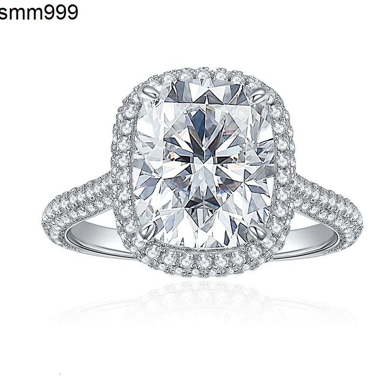 Ruizuan Big Rings Jewelry Women Moissanite 5ct Diamond Rings Women Engagement Luxury Elongated Cushion Cut Moissanite Ring S925