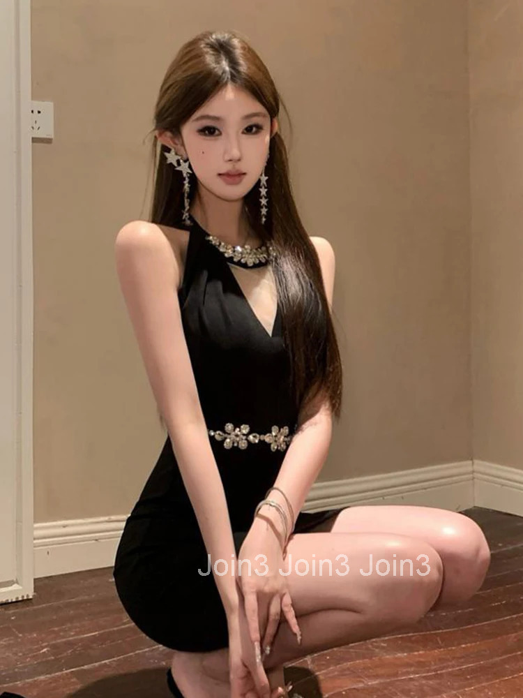 Women Clothes Black Hollow Sexy O-Neck Slim Stretchy Dress Elegant Luxury Fashion Party Club Prom Vestidos Beach Casual Summer