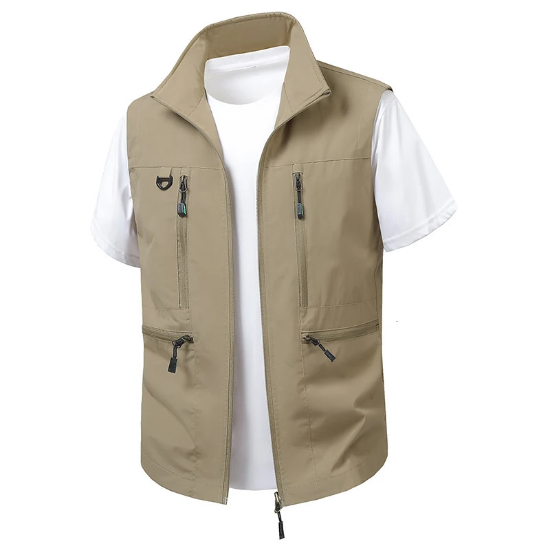 Spring Men Breathable Outdoor Sleeveless Vests Mens Tactical Sport Casual Vest Man Fish Multi Pocket Vest Waistcoat Big Size 6XL 250617