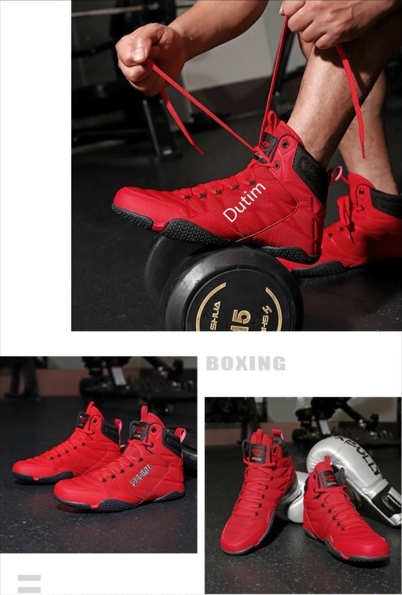Professional Boxing Shoes, Men's Wrestling Shoes, Indoor Fitness Combat Shoes, Sanda Training Shoes, Women's High-Top Free Kickboxing Shoes