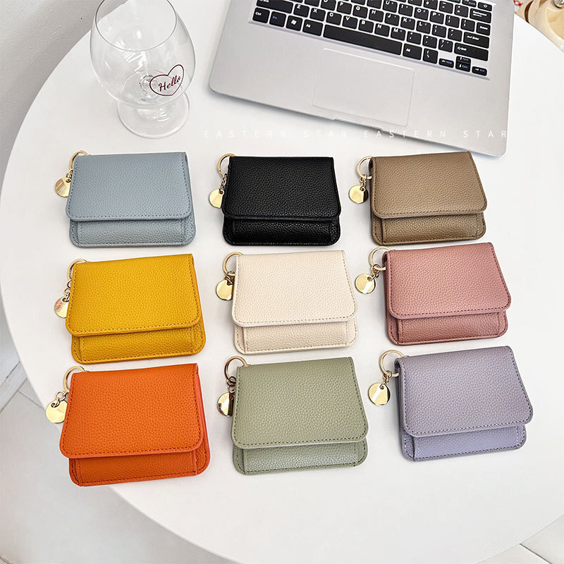 Free Shipping 2025 New Designer Bag Ins Style Women's Wallet Short Fashion Multi-color Multi-card Slot Card Holder Zipper Coin Purse Export Multi