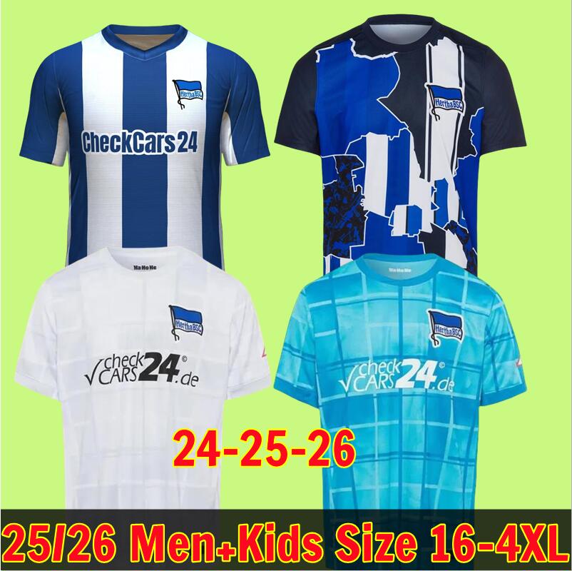 Size S-4XL Herthas BSC 25 26 Soccer Jerseys home away 2025 Preetz Raffael Football Shirt Uniforms Men Kids Kits 999