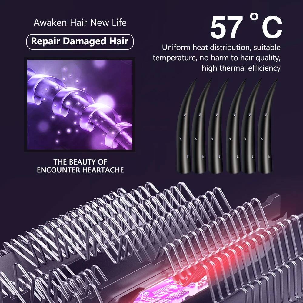 5 in 1 Hot Air Curling Iron Dual Purpose Styling Comb Automatic Suction Super Leafless Hair Dryer Tools