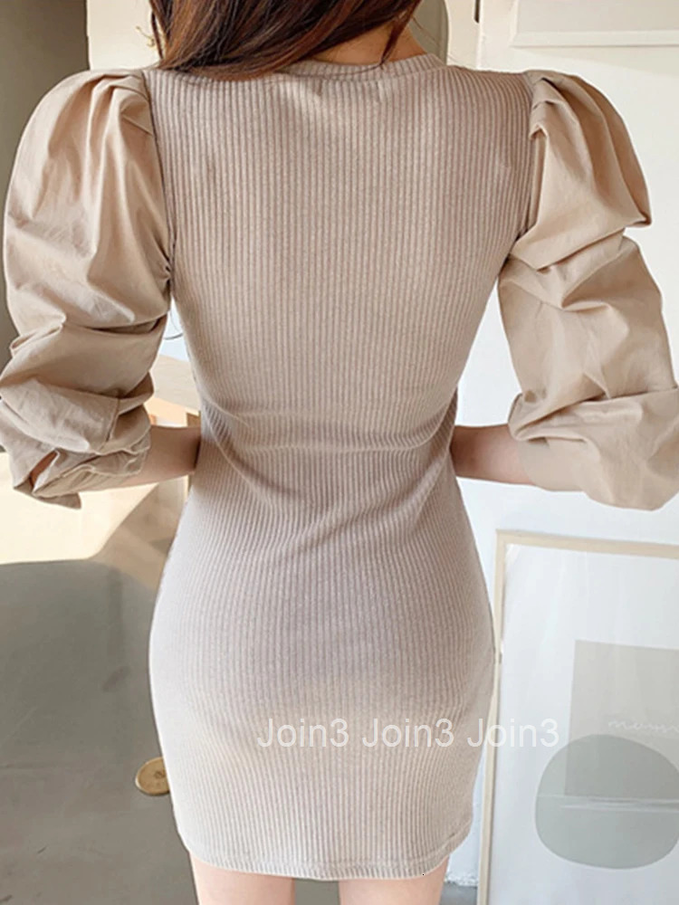 New Arrival Fashion Korean Knit Elastic Dress Women Elegant Temperament OL Sexy Vintage Simple Solid Basic Slim Pencil Dress