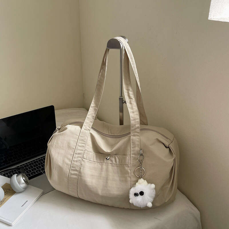 Lightweight Large Capacity Waterproof Wrinkle-Resistant Daily Commute Class Short Trip Nylon Tote Simple Trendy Shoulder Bag