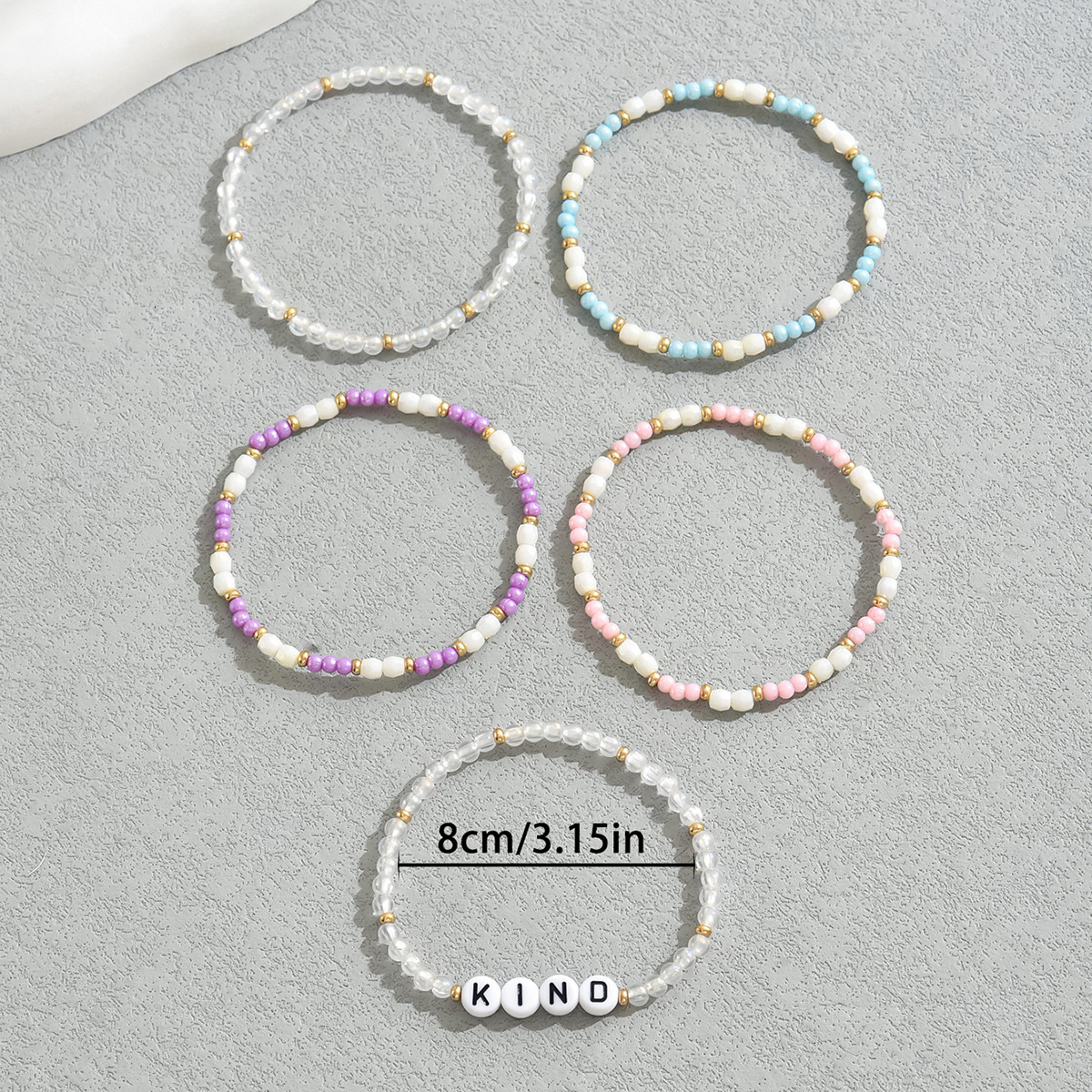 Minimalist Fashion Beaded For Women, Unique Multi-Layer Corful Seed Bead Design With English Alphabet Letters, Bracelet
