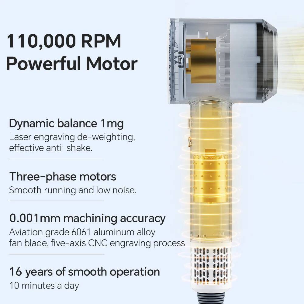 Oley High-speed Hair 900W Lightweight Powerful Brushless Motor Low Noise Quick Negative Ionic Blow Dryer