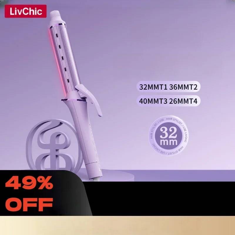 LivChic 10 Holes Dual Channel 3 Options Curling Iron Produces 60 Million Negative Ions Classic Curls For Short Medium Long Hair