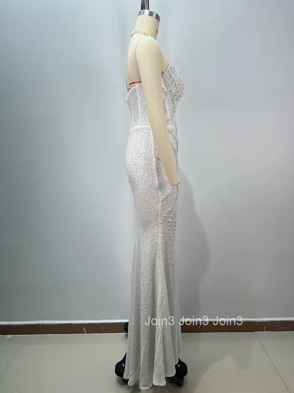 Fashion Embroidered Flares Beading Party Gown Sexy Backless Neck-mounted Dress Chic Sleeveless Long Skirt For Women 72h Shipment