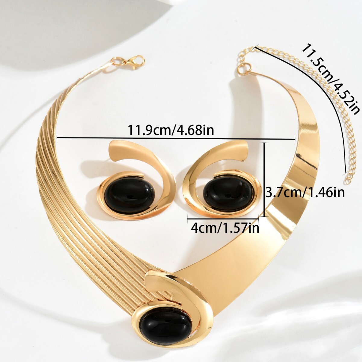 New Style Women's Jewelry Inlaid Design Exaggerated Necklace Earrings for Women