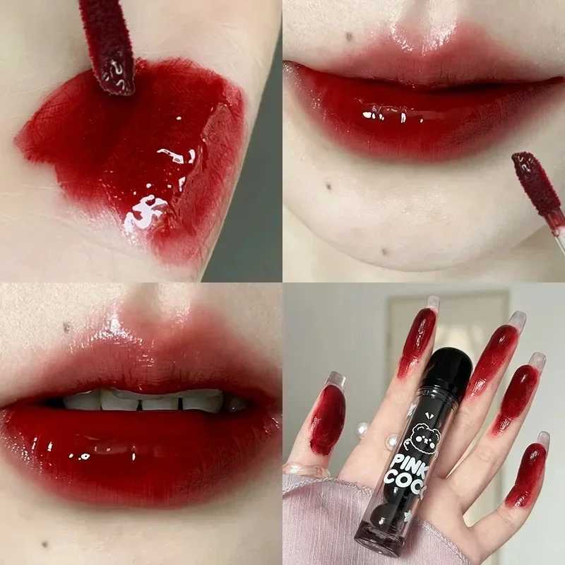 New Jelly Mirror Black Tube Lipstick Long Lasting Non-stick Cup Moisturize Water Light Lip Gloss Korean Lips Makeup Cosmetic 1pcXJ250623