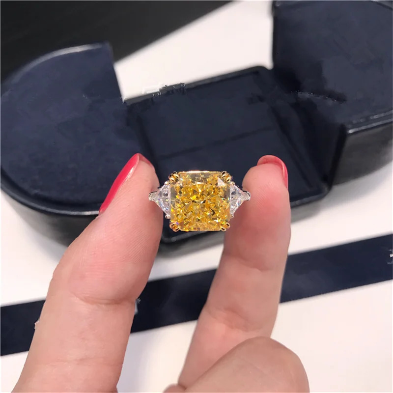 CC Fine Jewelry Rings For Women Yellow Cubic Zirconia Wedding Engagement Ring Silver Color Drop CC1665 250617