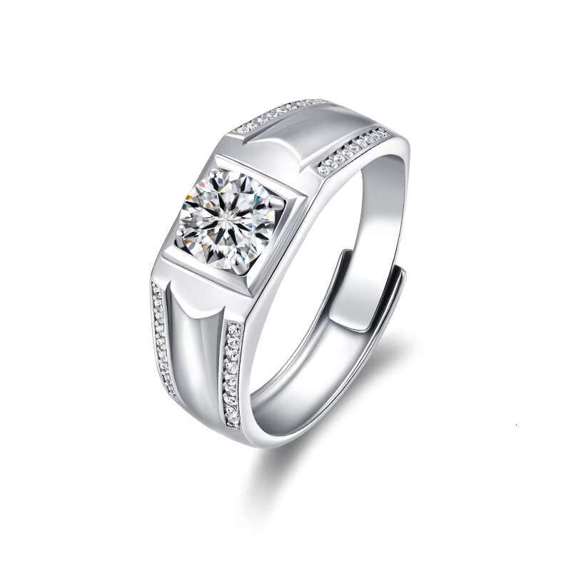 1 Ct Moissanite Diamond Heavy 925 Sterling Silver Jewelry Men Wedding Engagement Rings