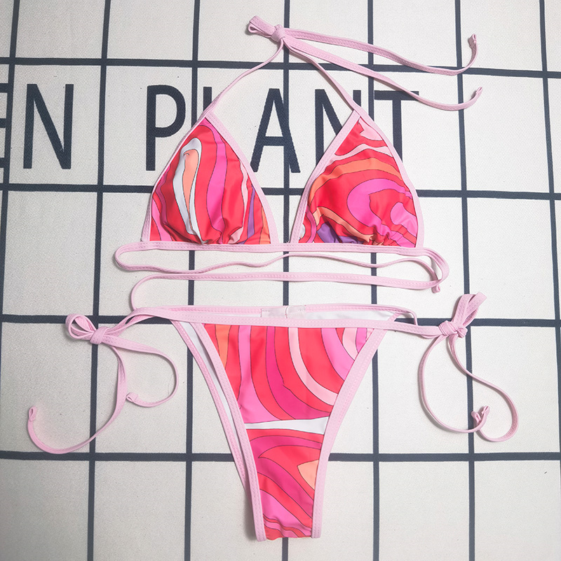 Designer Triangle Bikinis Swimwear Women Sexy Bikini Set Beachwear Luxury Printed Padded Push Up Swimsuits Vacation Bathing Suits