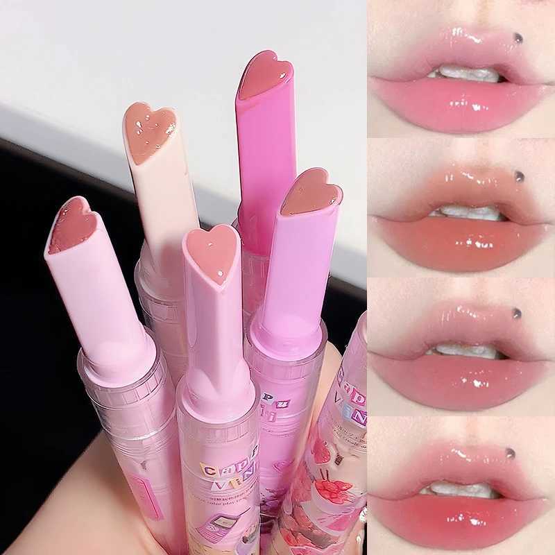 CAPPUVINI Love Shape Lipstick Flower Jelly Water Lip Gloss Clear Light Hydrating Lip Tint Non-stick Cup Korean Cosmetics XJ250623
