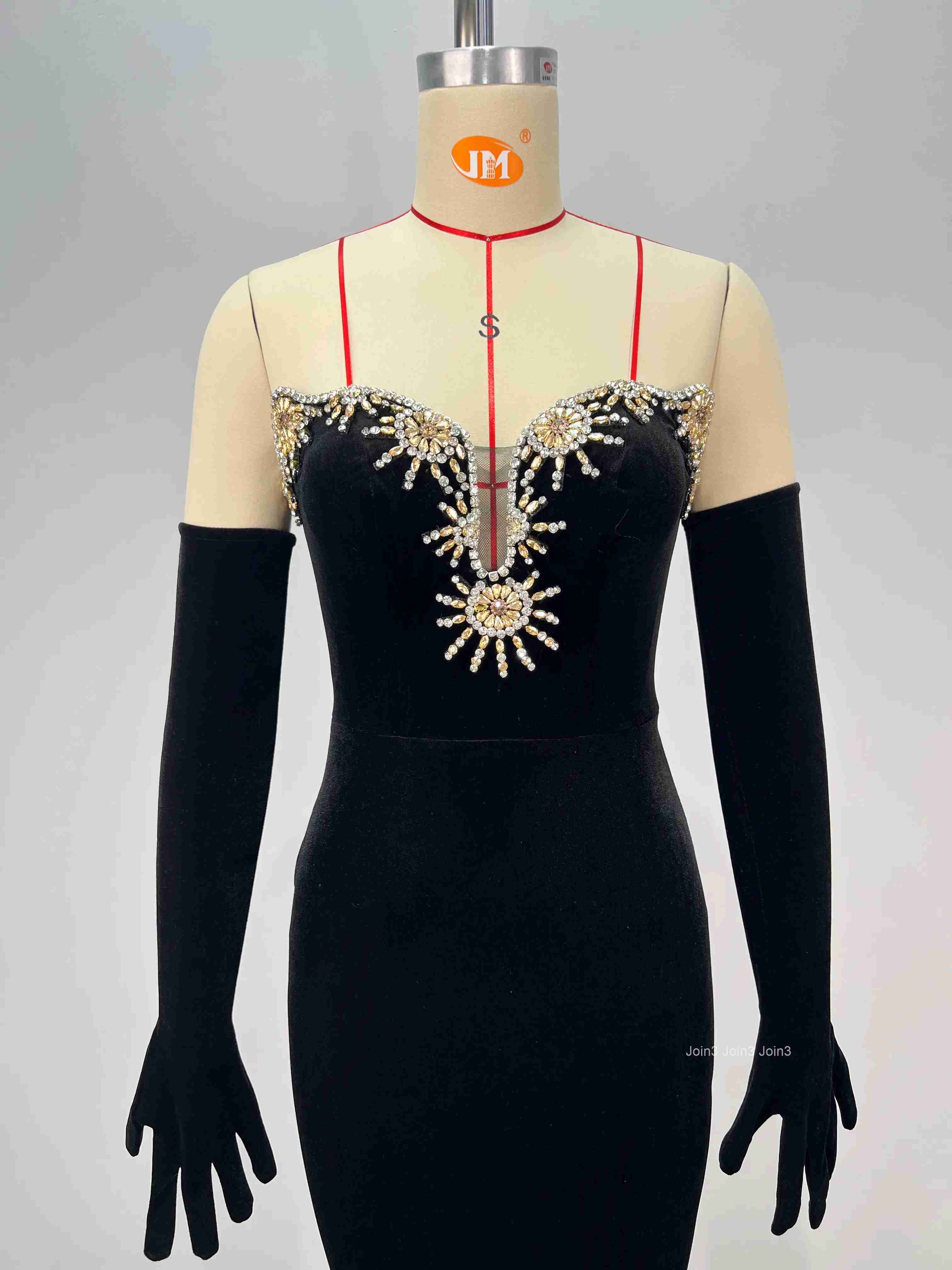 Womens Black Bandage Dress Rhinestone Spaghetti Straps Beaded Mermaid Evening Gown Fishtail Formal Party Wear