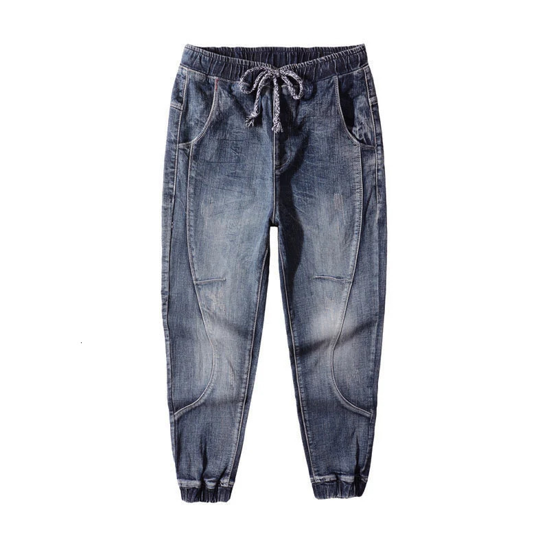 Street Fashion Men Jeans Retro Washed Blue Stretch Ripped Joggers Jeans Men Hip Hop Vintage er Denim Cargo Pants Hombre 250616