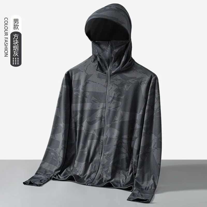 Men Coats UPF 50+ Sunscreen Jacket for Men Hooded Breathable Cool Thin Windbreaker Plus Size Casual Jackets Outerwear Sportswear W250623