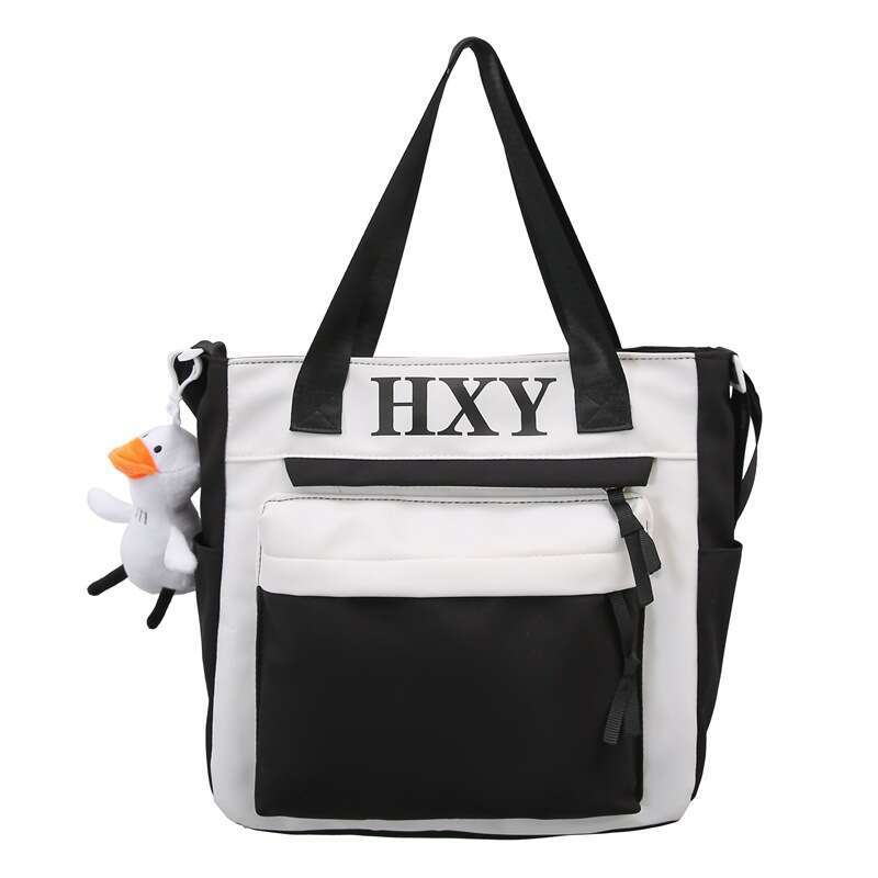 New Zipper Nylon Fabric Printed Large Capacity Backpack Single Shoulder Outdoor Practical Simple Elegant Trendy Versatile Bag