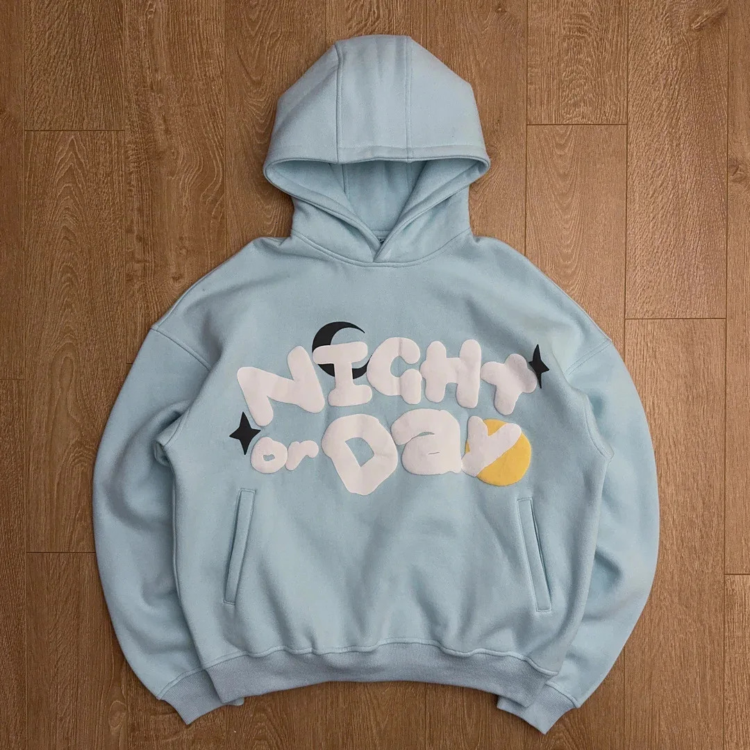 Y2K Vintage Foam Printing Streetwear Fashion Overesized Loose Foam Printed Hoodies Hooded Sweatshirt For Men Unisex 250617