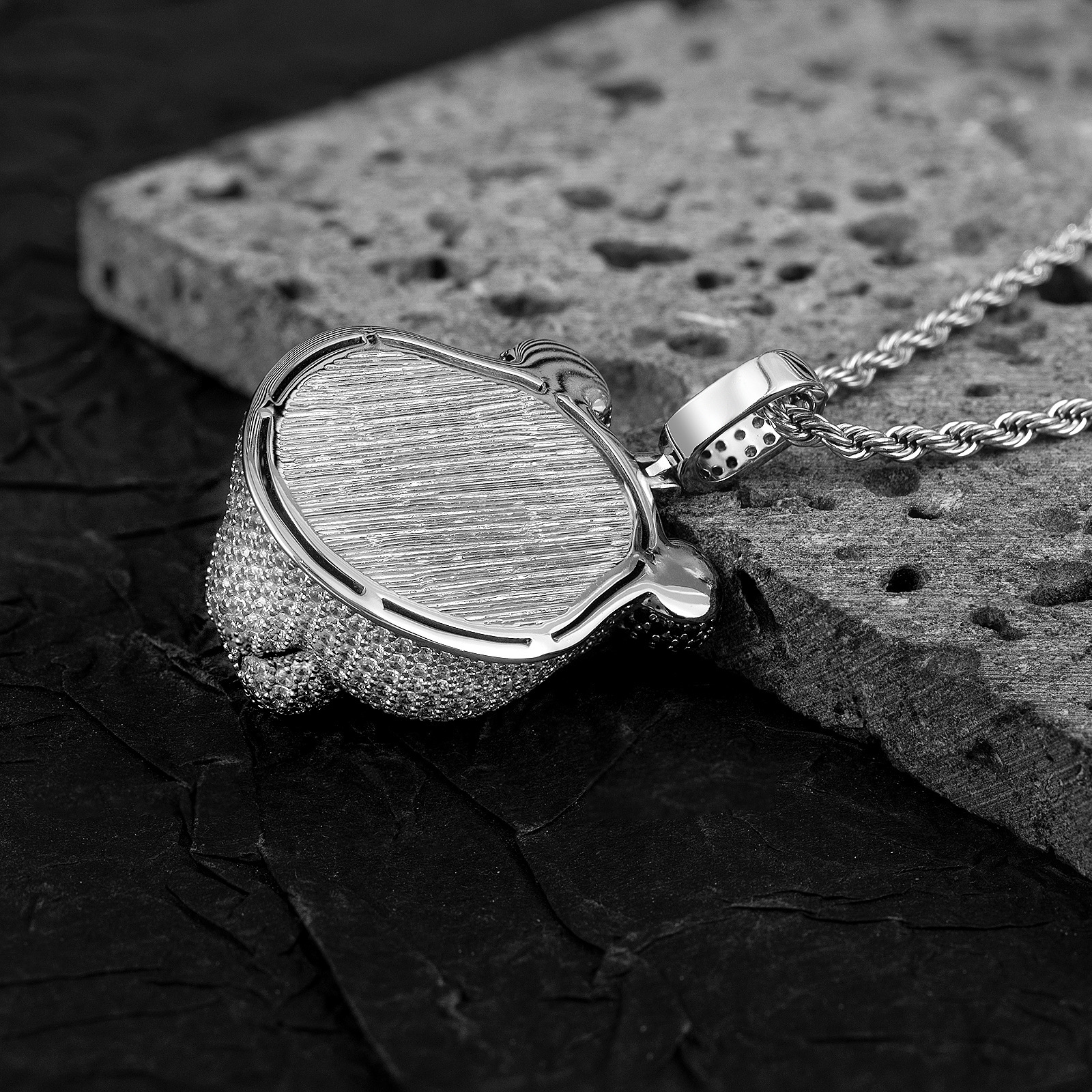 Luxury Moissanite Hip Hop Punk 3D Full Iced Out Panda Pendant Cuban Link Personalized Trendy Cool Statement Necklace Pass the diamond tester