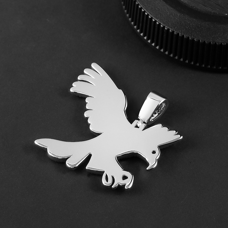 Hip Hop Diamond Inlaid Eagle Pendant Bold Men's Necklace Falcon Moissanite Bling Bling Chain
