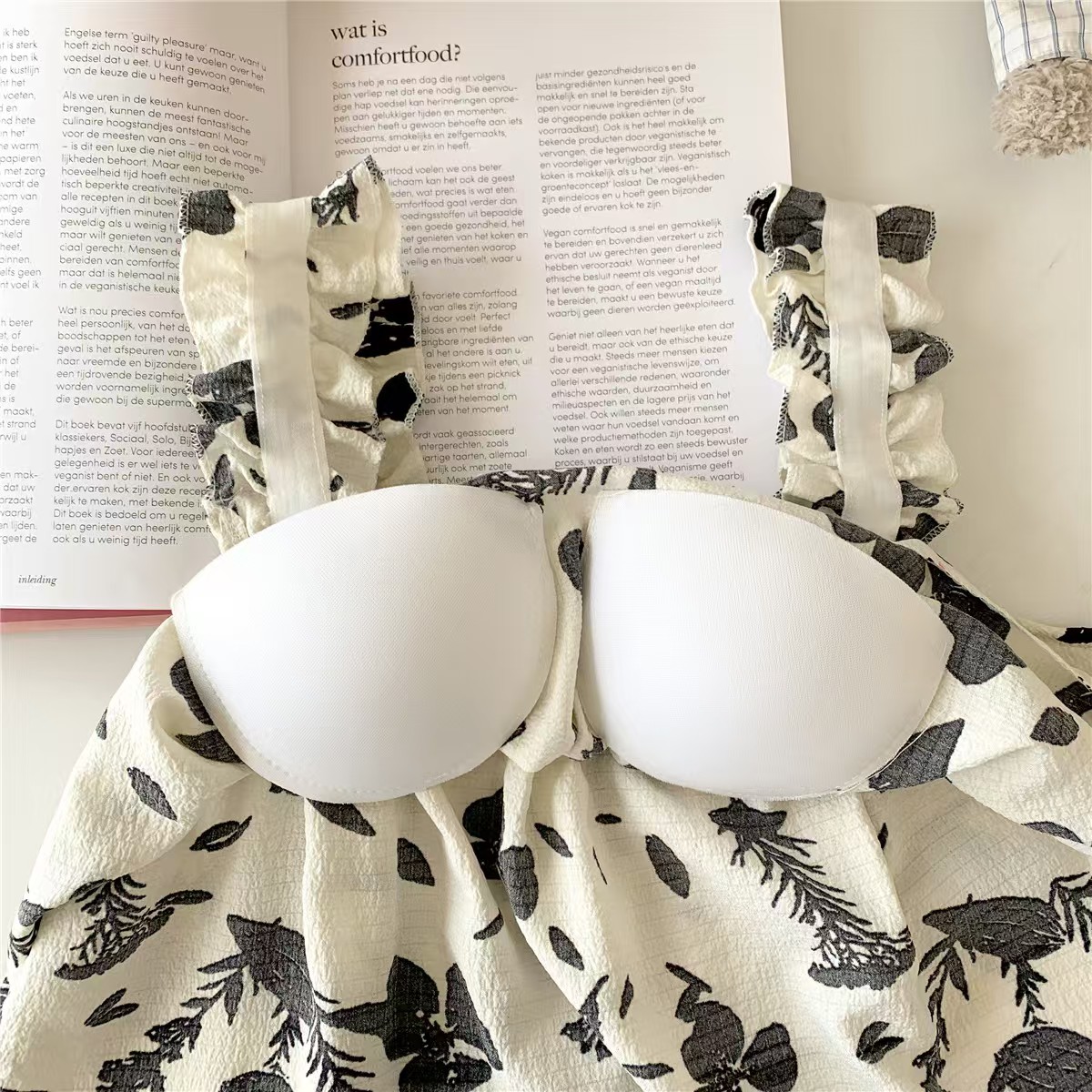 2025 women's models spring and summer sweet ins style halter mid-length loose nightgown female home dress black flower