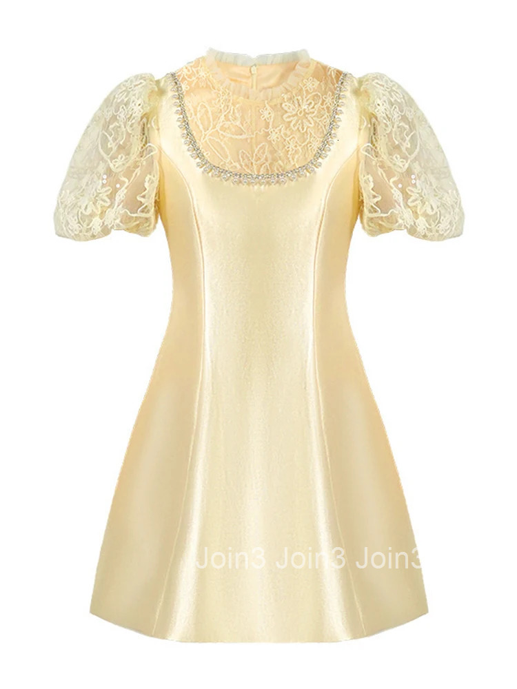 New Summer Sweet Evening Dress Women Clothes Mujer Elegant Luxury Chic Sheer Sexy Puff Sleeve Slim Party Birthday Vestido Fiesta