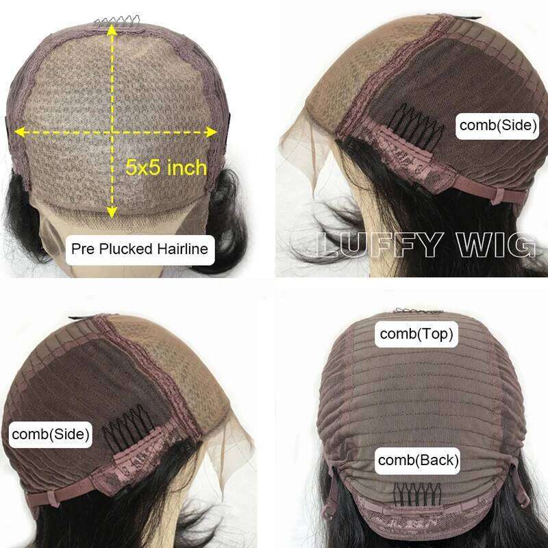 5x5 Lace Front Human Hair Brazilian Straight Silk Base Closure Wigs For Women