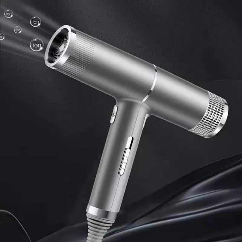 Low noise cold and hot negative ion Intelligent temperature adjustable quick drying leafless hair dryer