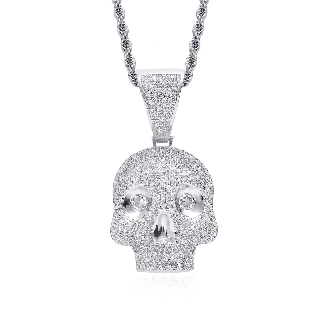 Luxury Moissanite Jewelry Hip Hop Iced Out Skull Pendant Full Diamond Accessory Pass the diamond tester